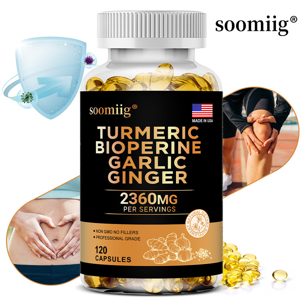 Turmeric Curcumin Capsule - Turmeric Ginger Supplement with Garlic Curcumin