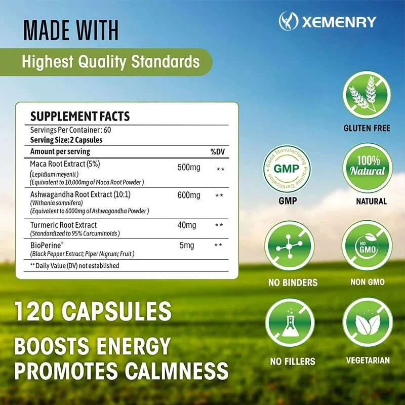 Men's Supplement - Maca Root + - đánh giá và giá Turmeric Curcumin Capsule