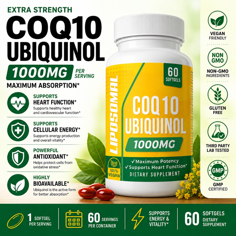 CoQ10 Ubiquinol 1000mg Vegan S - đánh giá và giá Coq10 Ubiquinol Softgel